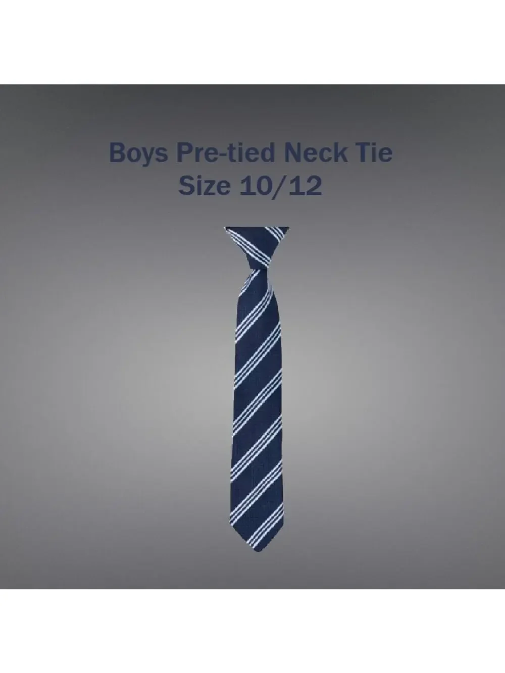 Boys Pre-tied Blue Striped Uniform Tie Size 10/12